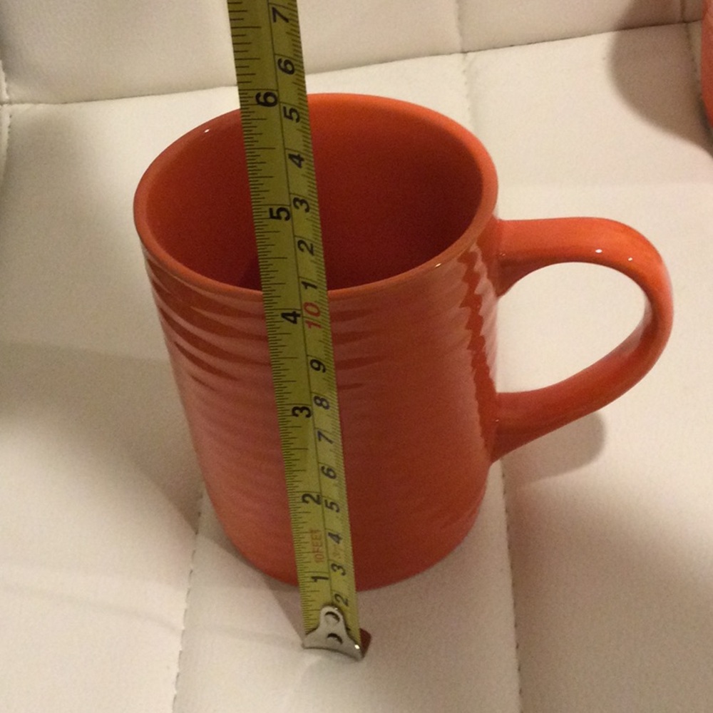 (2) NWT Orange Ceramic Royal Norfolk Mugs Set - Picture 5 of 8